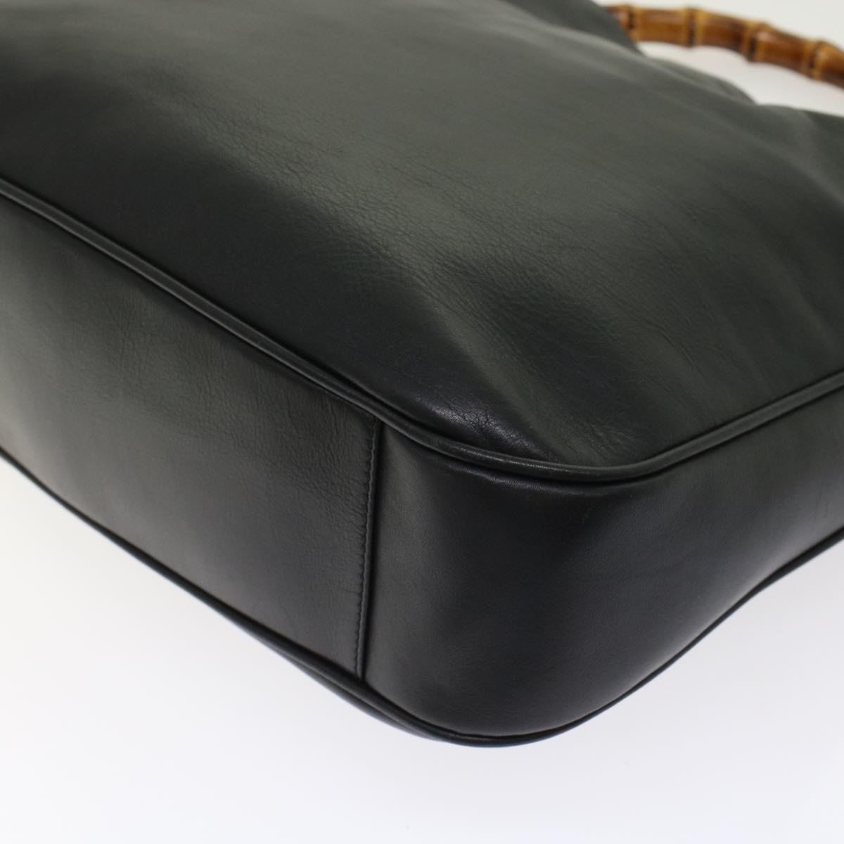 GUCCI Bamboo Shoulder Bag Leather 2way Black 001.2058.1577.0 yk8007B