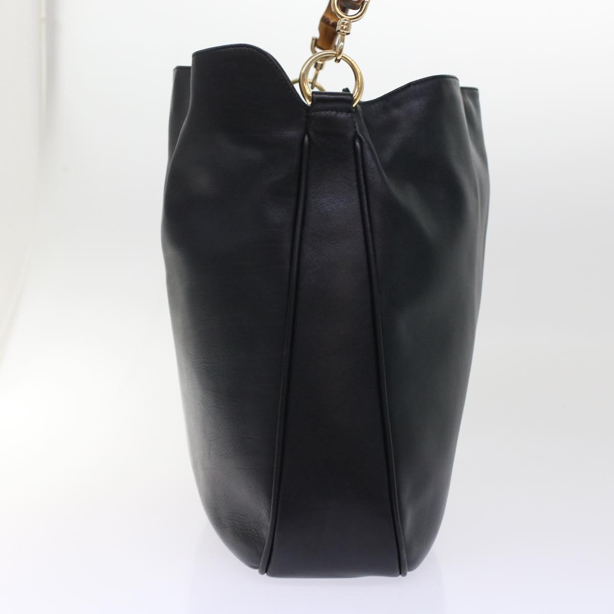 GUCCI Bamboo Shoulder Bag Leather 2way Black 001.2058.1577.0 yk8007B