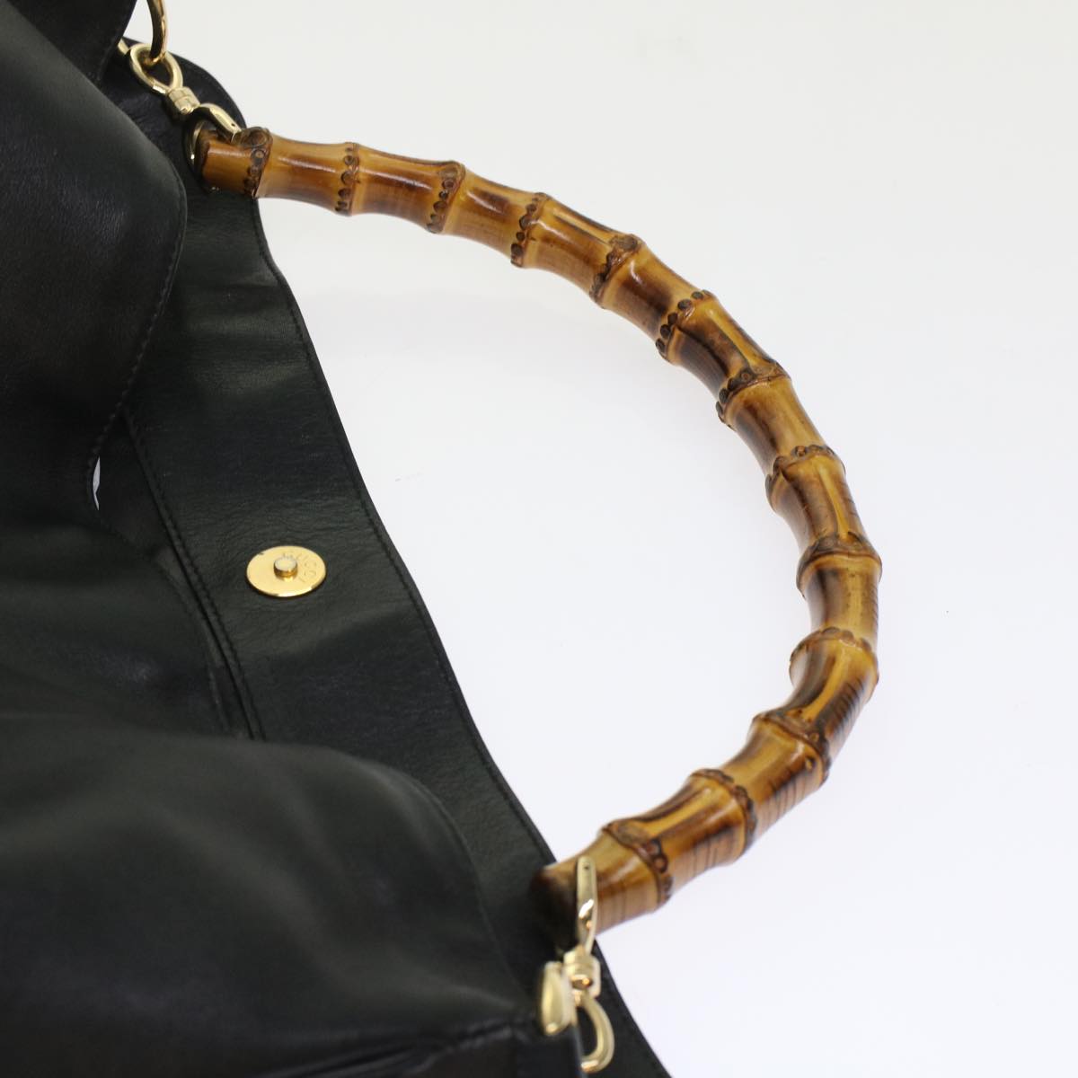 GUCCI Bamboo Shoulder Bag Leather 2way Black 001.2058.1577.0 yk8007B