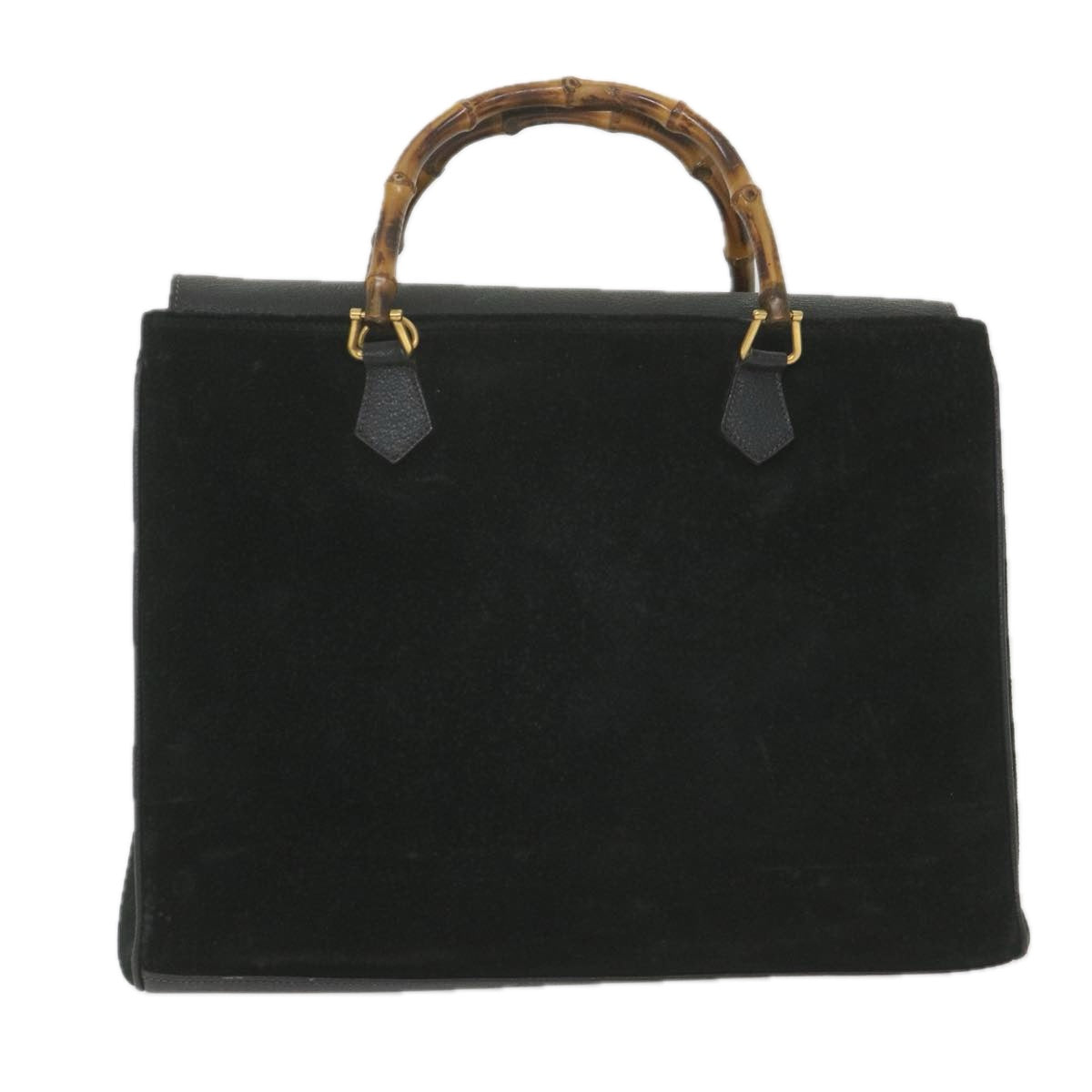 GUCCI Bamboo Hand Bag Suede Black 002 123 0322 9370