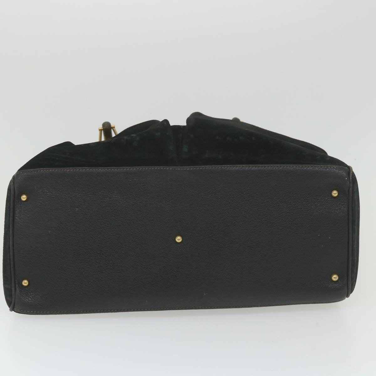 GUCCI Bamboo Hand Bag Suede Black 002 123 0322 9370
