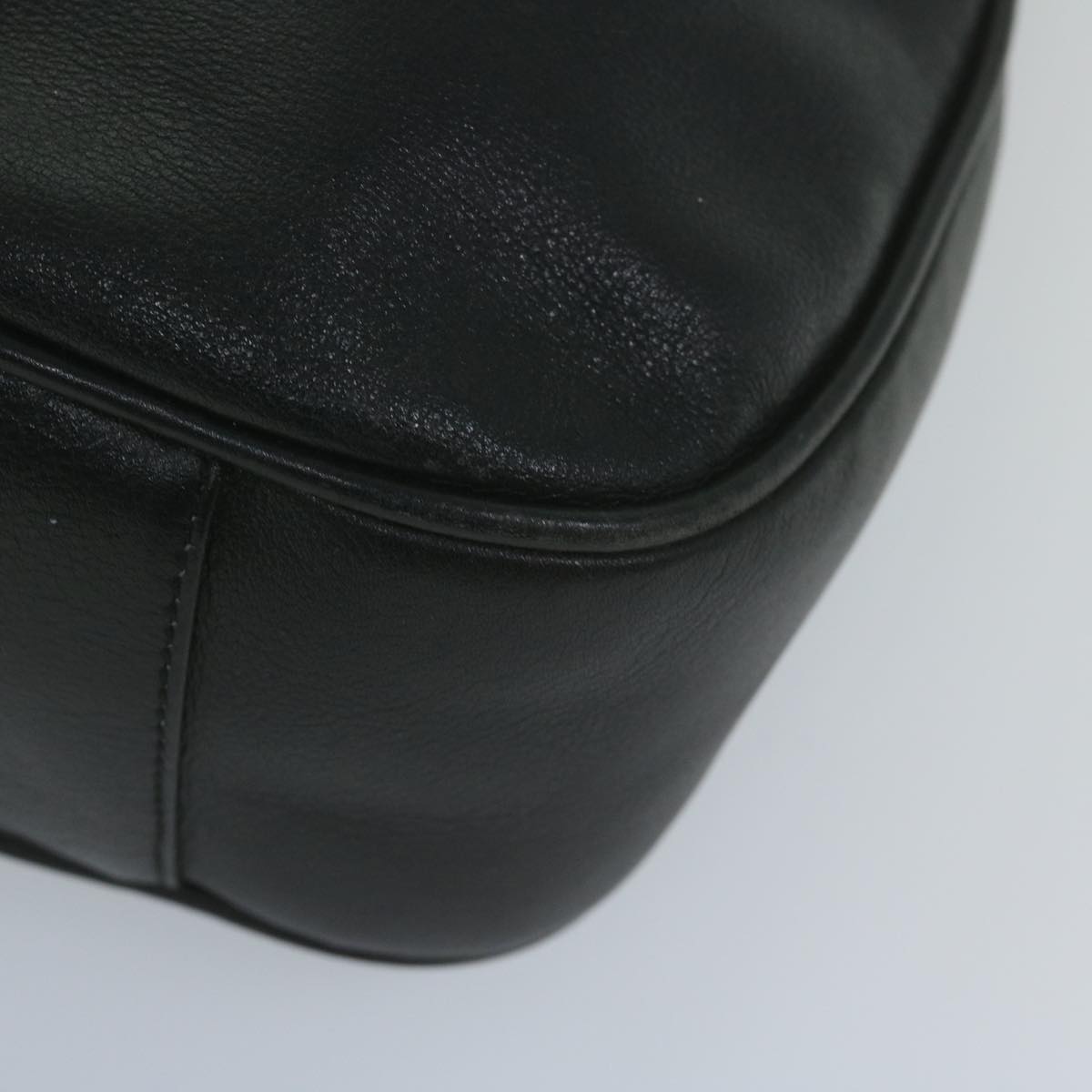 GUCCI Bamboo Shoulder Bag Leather Black 001 1577 9607