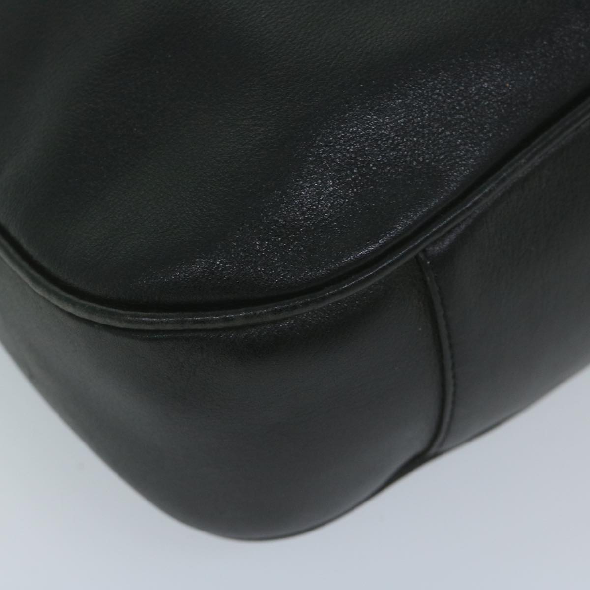 GUCCI Bamboo Shoulder Bag Leather Black 001 1577 9607