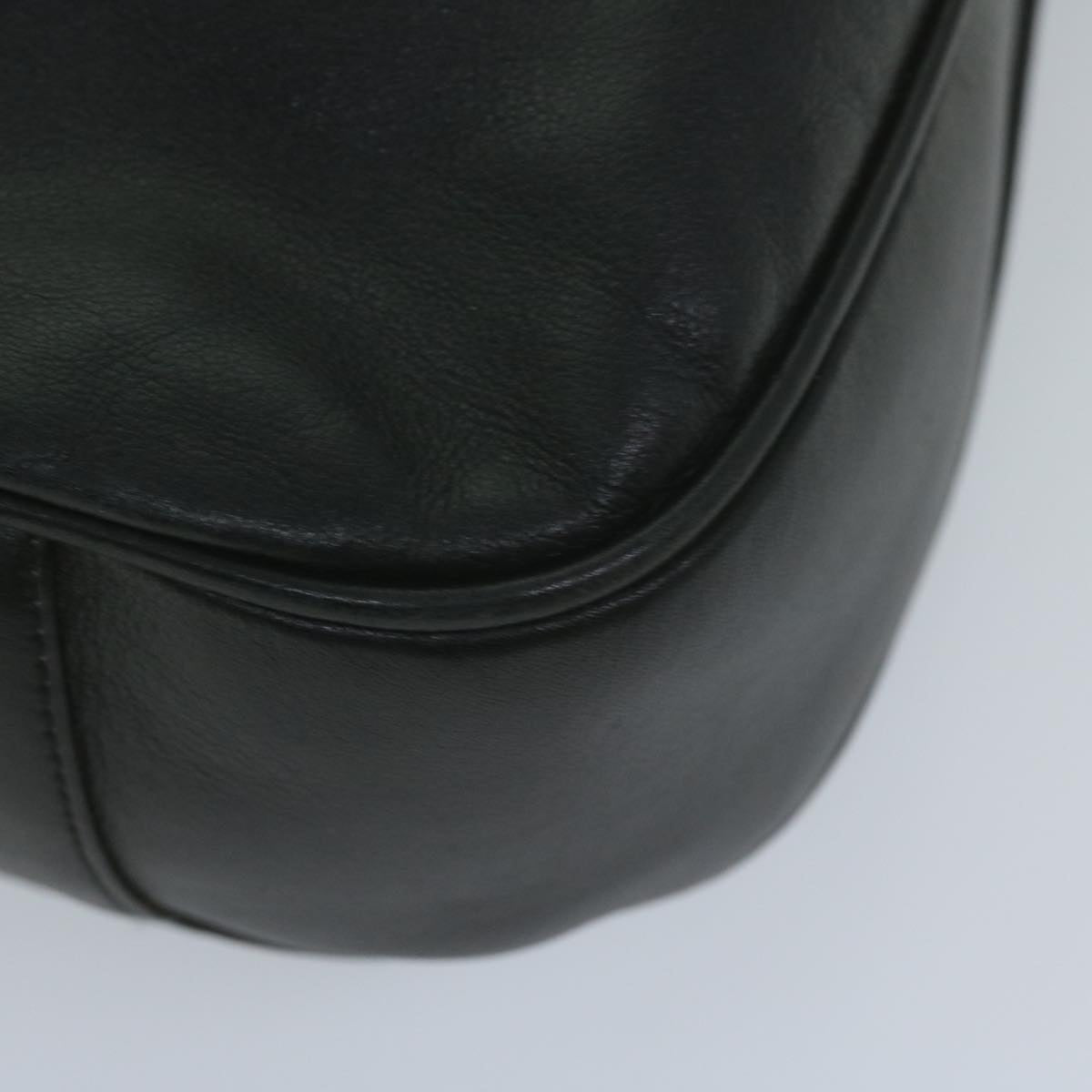 GUCCI Bamboo Shoulder Bag Leather Black 001 1577 9607