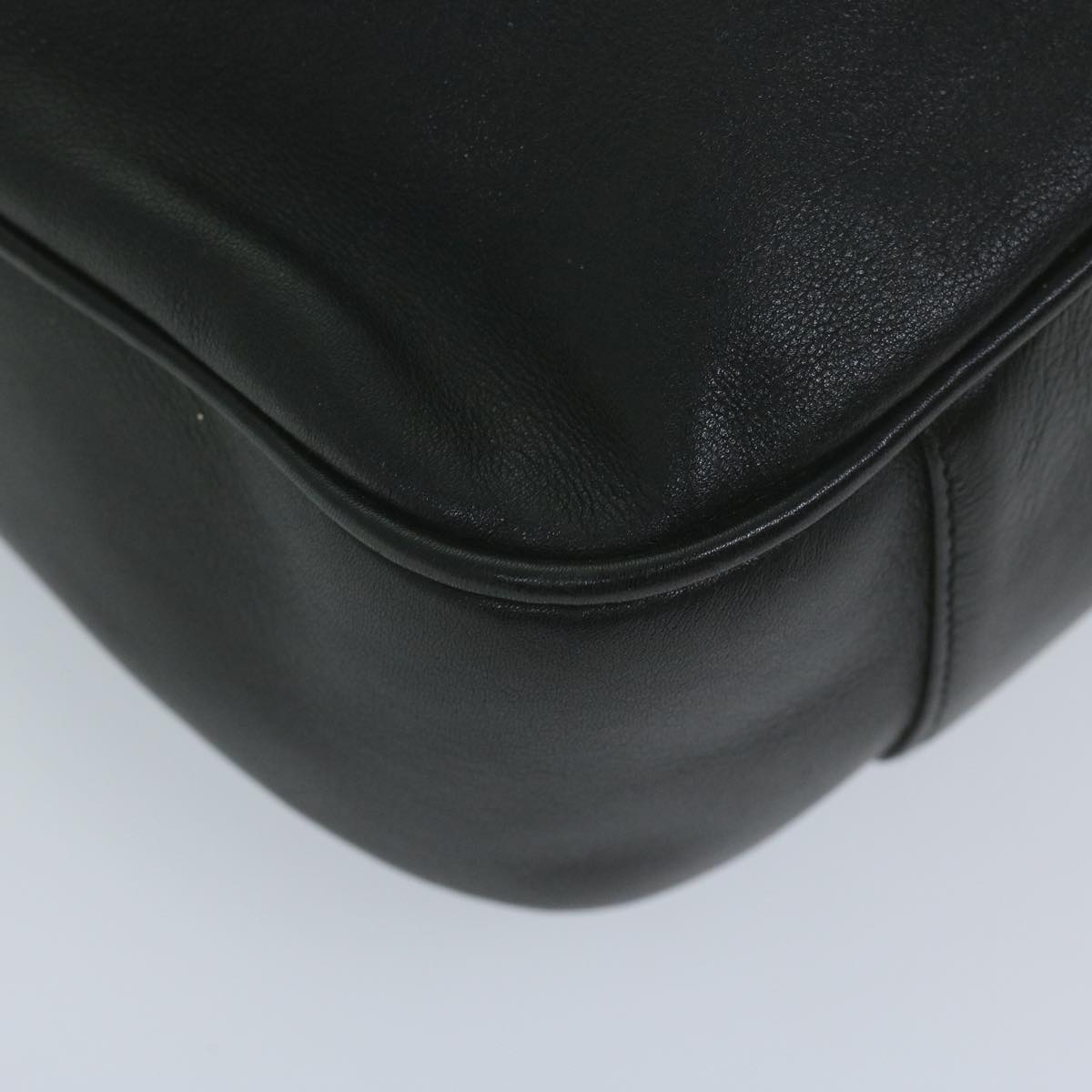 GUCCI Bamboo Shoulder Bag Leather Black 001 1577 9607
