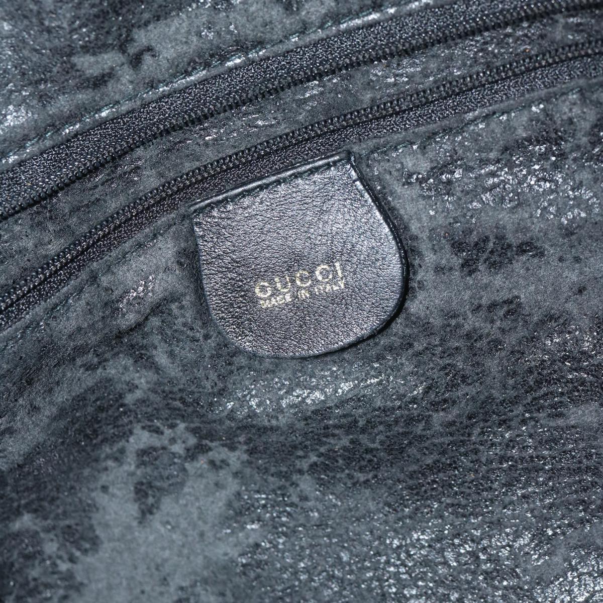 GUCCI Bamboo Shoulder Bag Leather Black 001 1577 9607