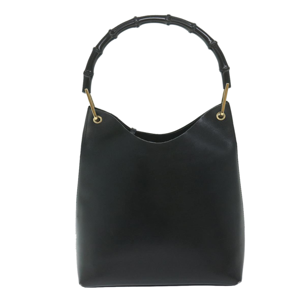 GUCCI Bamboo Shoulder Bag Leather Black 001 2058 9616