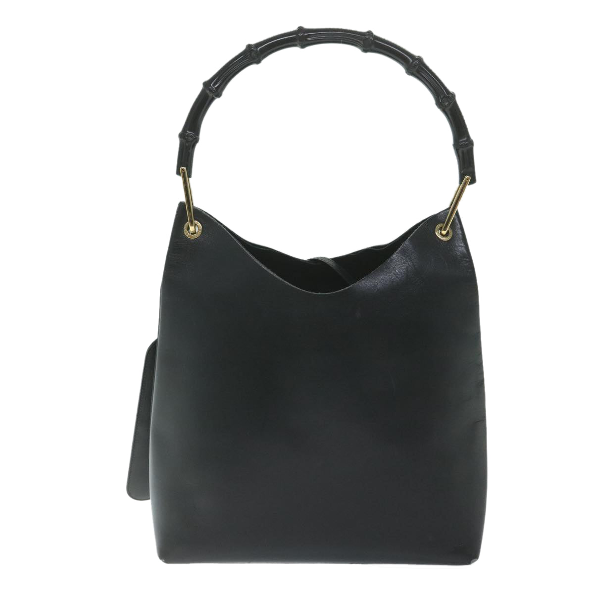 GUCCI Bamboo Shoulder Bag Leather Black 001 2058 9616