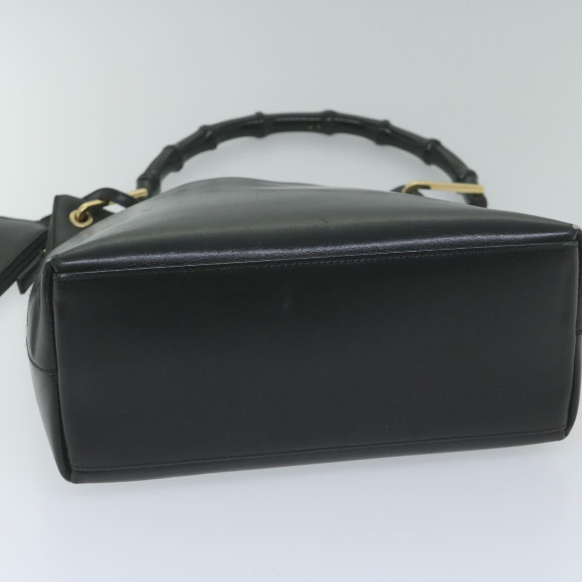 GUCCI Bamboo Shoulder Bag Leather Black 001 2058 9616