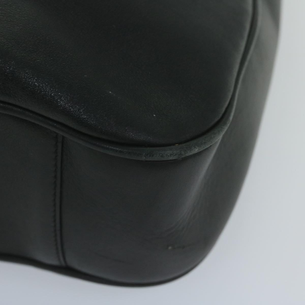GUCCI Bamboo Shoulder Bag Leather Black 001 1577 9617