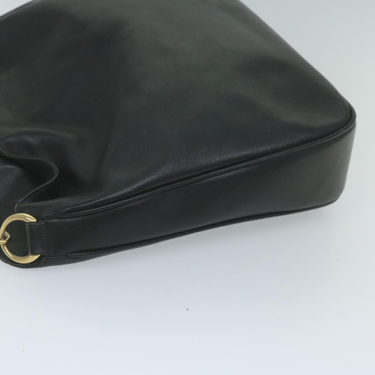 GUCCI Bamboo Shoulder Bag Leather Black 001 1577 9617