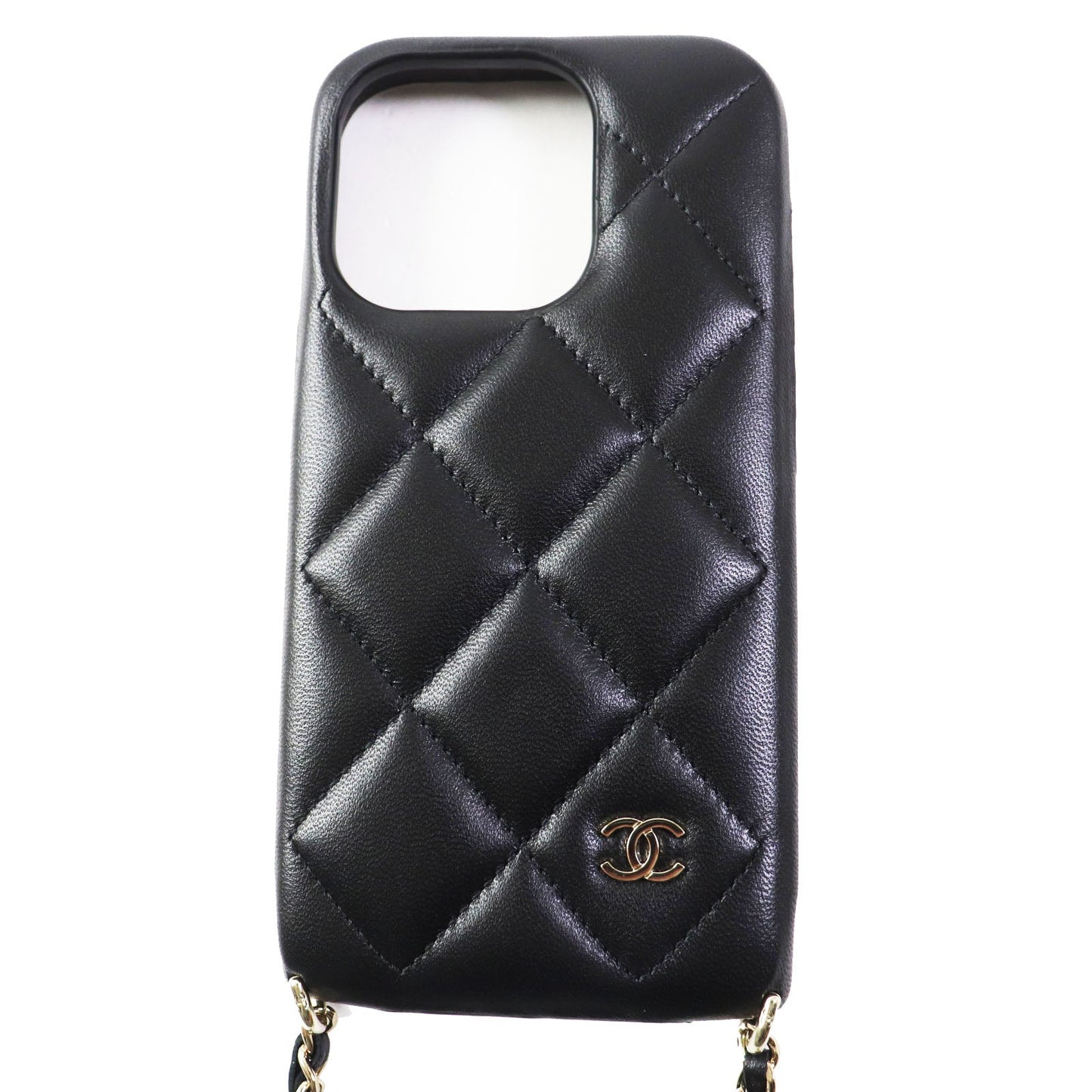 Chanel Matrasse iPhone 14 Pro Case Black