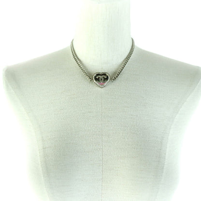 Chanel Coco Mark Heart Rhinestone Choker Necklace