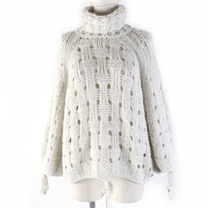Chanel COCO Mark Turtleneck Knit Voluminous Sleeves