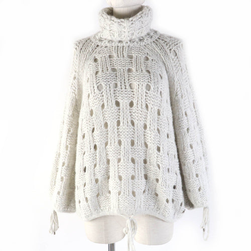 Chanel COCO Mark Turtleneck Knit Voluminous Sleeves