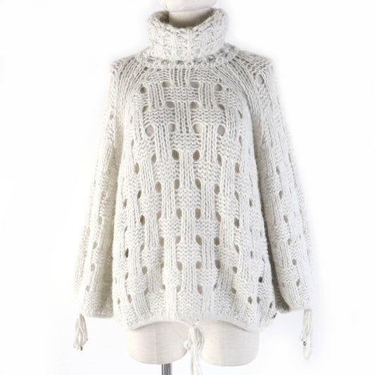 Chanel COCO Mark Turtleneck Knit Voluminous Sleeves