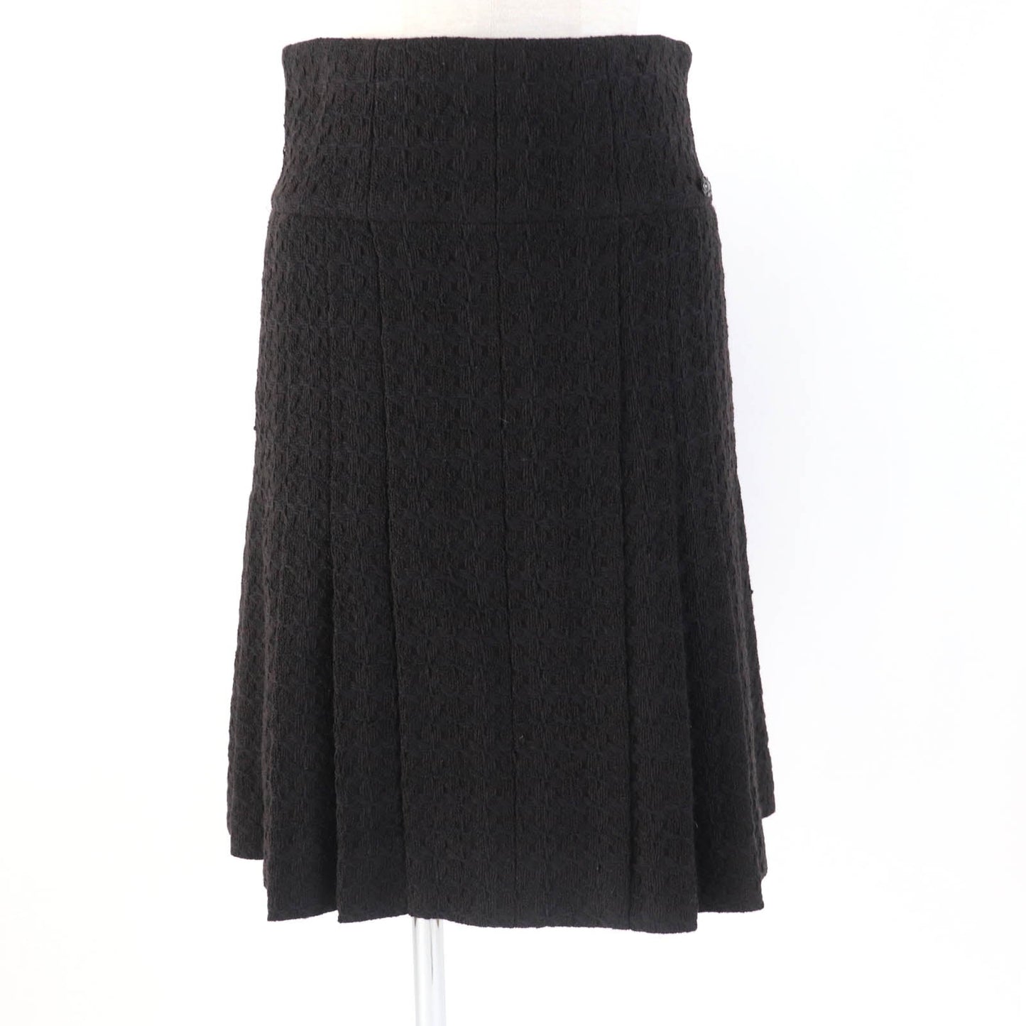 Chanel Wool Tweed Flare Skirt COCO Mark