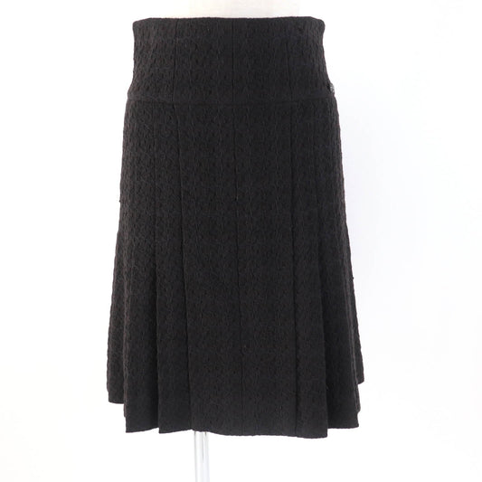 Chanel Wool Tweed Flare Skirt COCO Mark