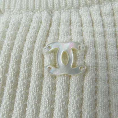 Chanel COCO Mark Silk Knit Shorts Ivory 36