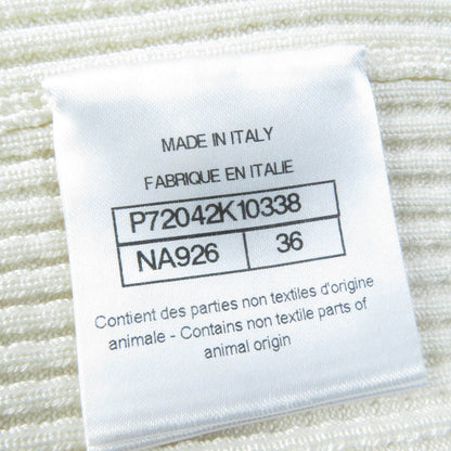 Chanel COCO Mark Silk Knit Shorts Ivory 36