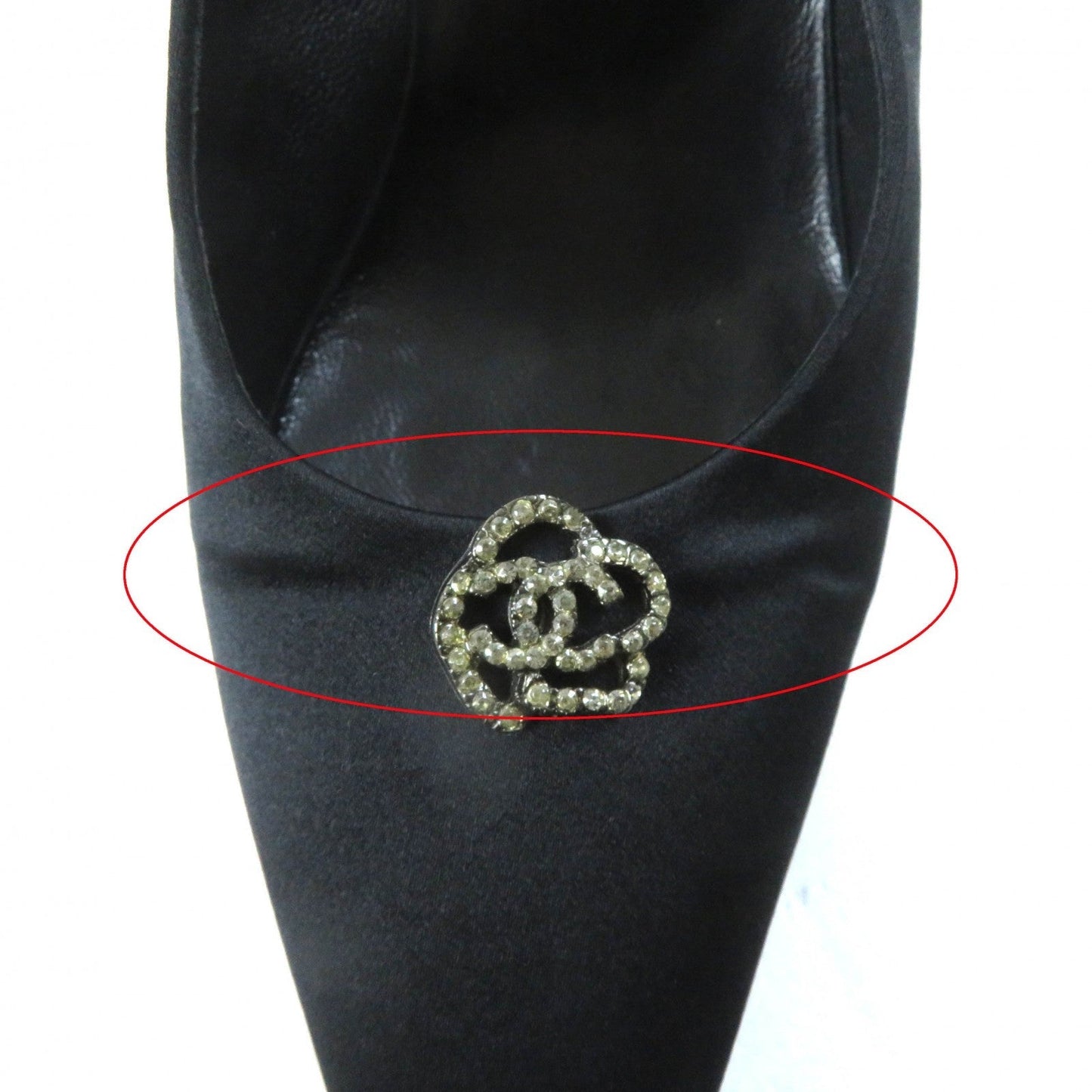 Chanel Vintage Camellia COCO Mark Pumps Black 37