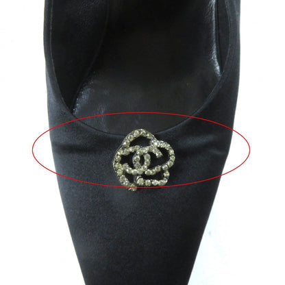 Chanel Vintage Camellia COCO Mark Pumps Black 37