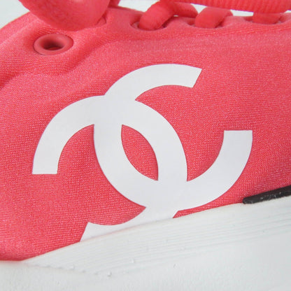 Chanel COCO Mark Lace Up Sneakers Orange