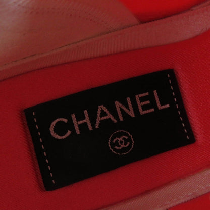 Chanel COCO Mark Lace Up Sneakers Orange