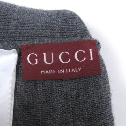 GUCCI 798741 Embroidered Wool Cap Gray M