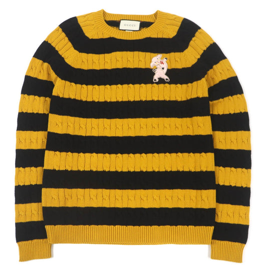 GUCCI Animal Patch Sweater Yellow Black S