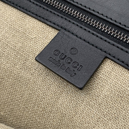 GUCCI Black Leather Bamboo Detail Handbag Satchel Bag