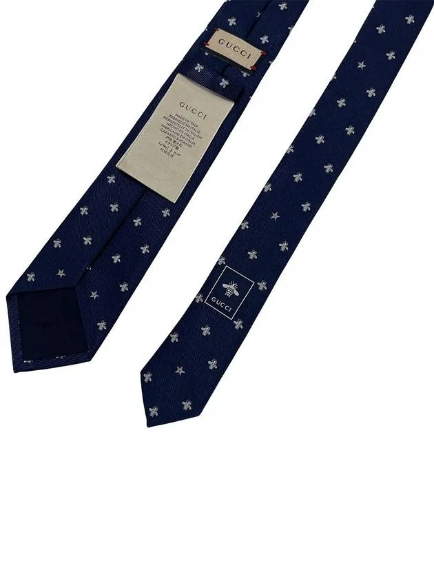 Gucci Bee Silk Tie Navy