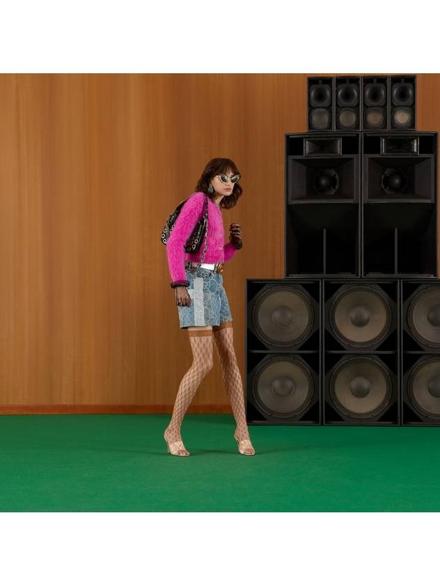 Gucci Brushed Mohair Wool Cardigan Pink