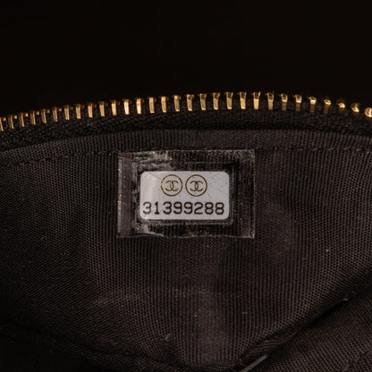 Black Chanel Micro Caviar Vanity Case with Chain Satchel