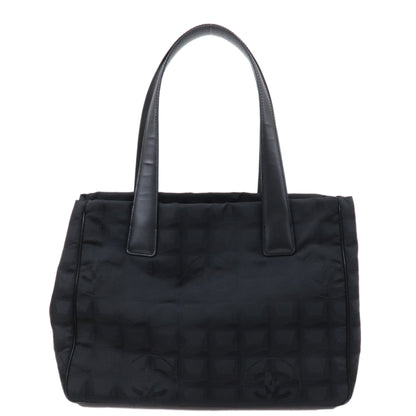 CHANEL New Travel Line Nylon Jacquard PM Tote Bag Black A20457