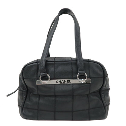 CHANEL Chocobar Caviar Skin Boston Bag Shoulder Bag Black