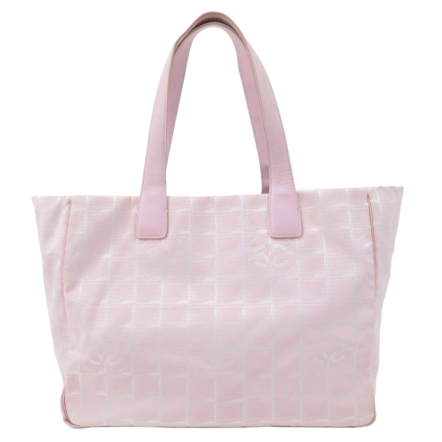 CHANEL New Travel Line Nylon Jacquard Leather Tote Bag MM A15991