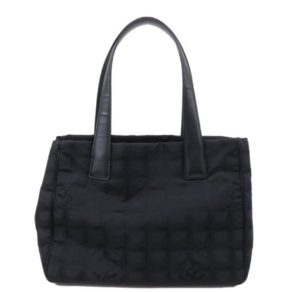 CHANEL New Travel Line Nylon Jacquard PM Tote Bag Black A20457
