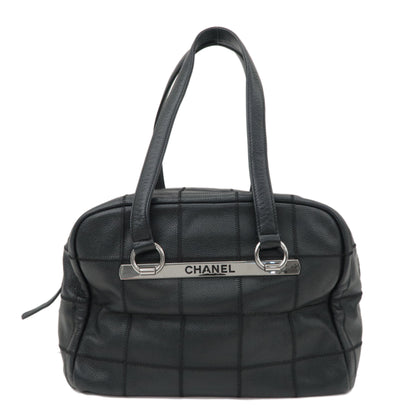 CHANEL Chocobar Caviar Skin Boston Bag Shoulder Bag Black