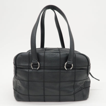 CHANEL Chocobar Caviar Skin Boston Bag Shoulder Bag Black