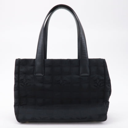 CHANEL New Travel Line Nylon Jacquard PM Tote Bag Black A20457