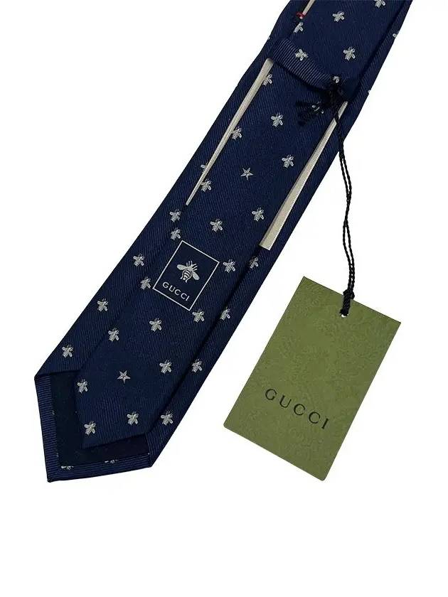Gucci Bee Silk Tie Navy