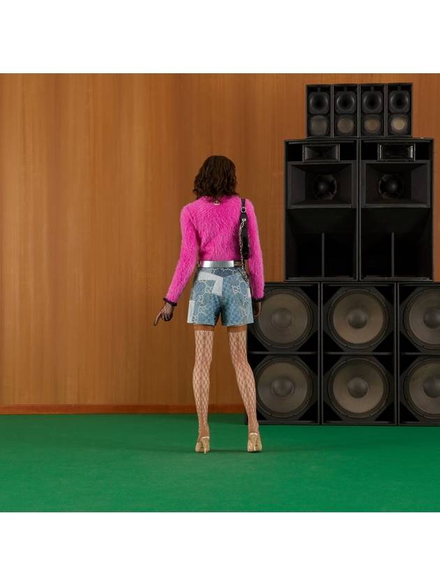 Gucci Brushed Mohair Wool Cardigan Pink
