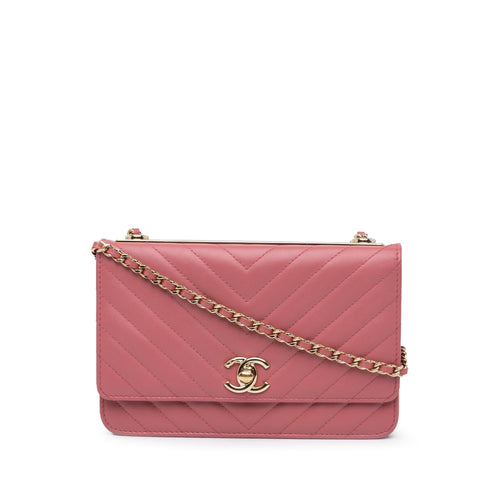 Chanel Sac Chevron Quilted Lambskin Trendy CC Wallet on Chain