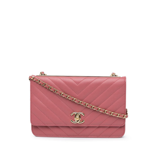 Chanel Sac Chevron Quilted Lambskin Trendy CC Wallet on Chain