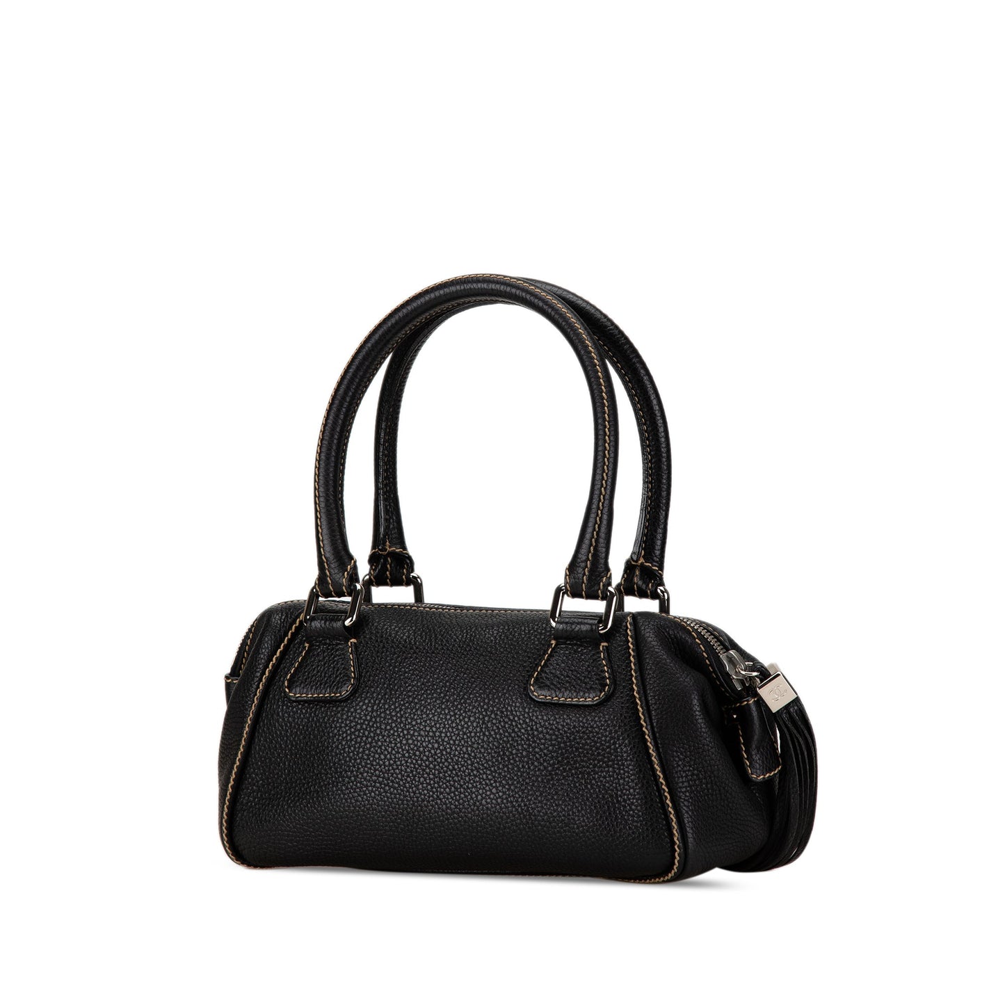 Black Chanel Medium Pebbled Calfskin LAX Tassel Handbag