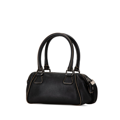 Black Chanel Medium Pebbled Calfskin LAX Tassel Handbag