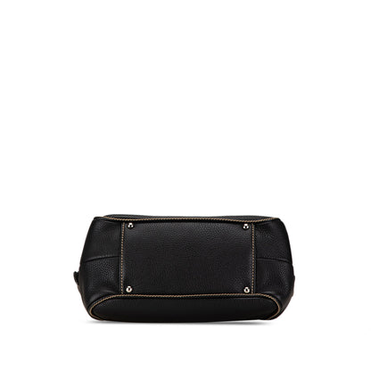 Black Chanel Medium Pebbled Calfskin LAX Tassel Handbag