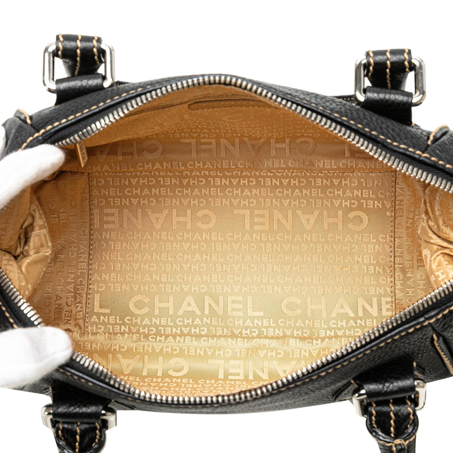 Black Chanel Medium Pebbled Calfskin LAX Tassel Handbag