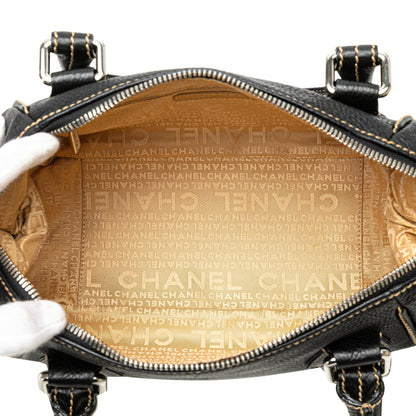 Black Chanel Medium Pebbled Calfskin LAX Tassel Handbag